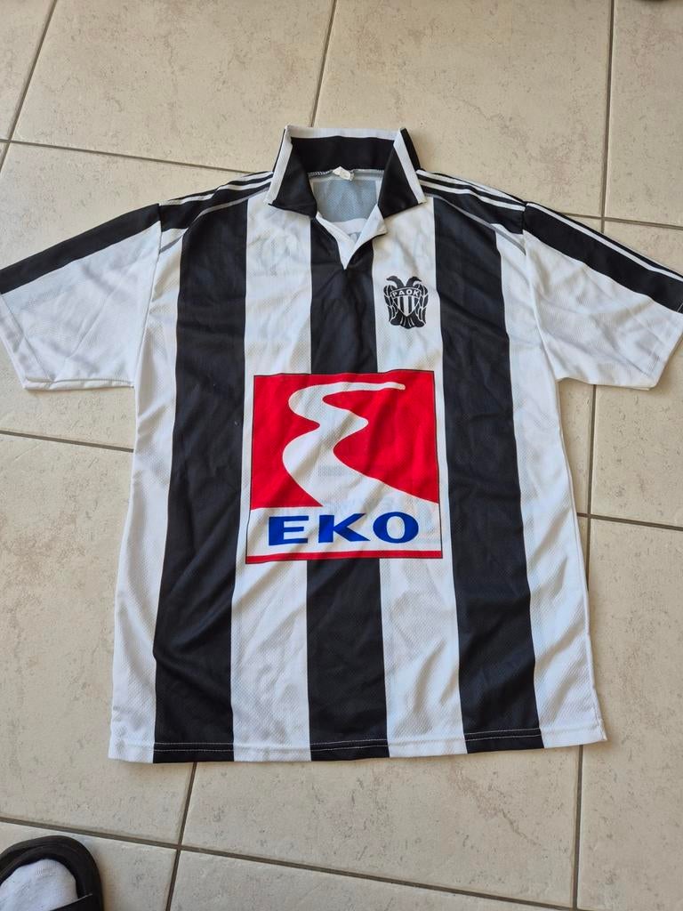 Vintage voetbalshirt PAOK Thessaloniki Salpigidis #9 XL, Zwart, Maat 56/58 (XL), Ophalen of Verzenden, Voetbal