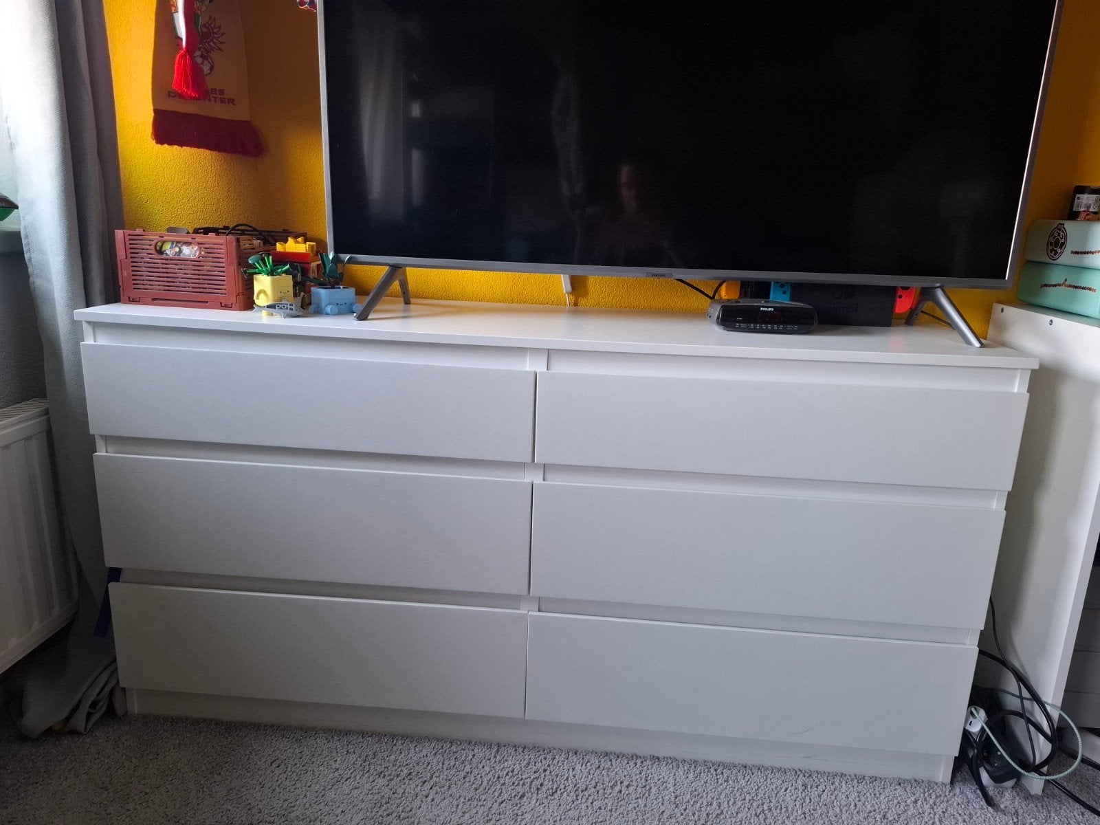 Witte ladekast met 6 laden - Zo goed als nieuw, Huis en Inrichting, Overige materialen, 100 tot 150 cm, 5 laden of meer, 100 tot 150 cm