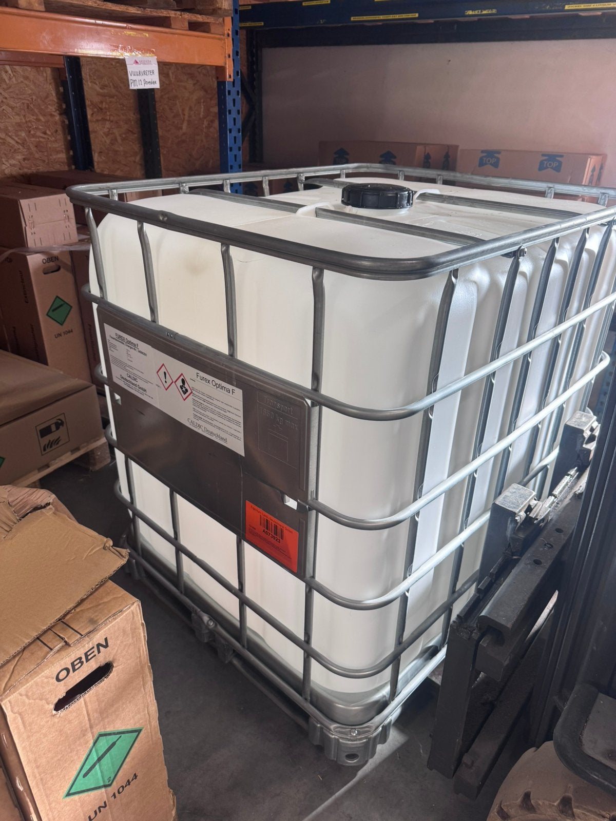 IBC 1000 ltr metalen pallet, Ophalen, Zo goed als nieuw