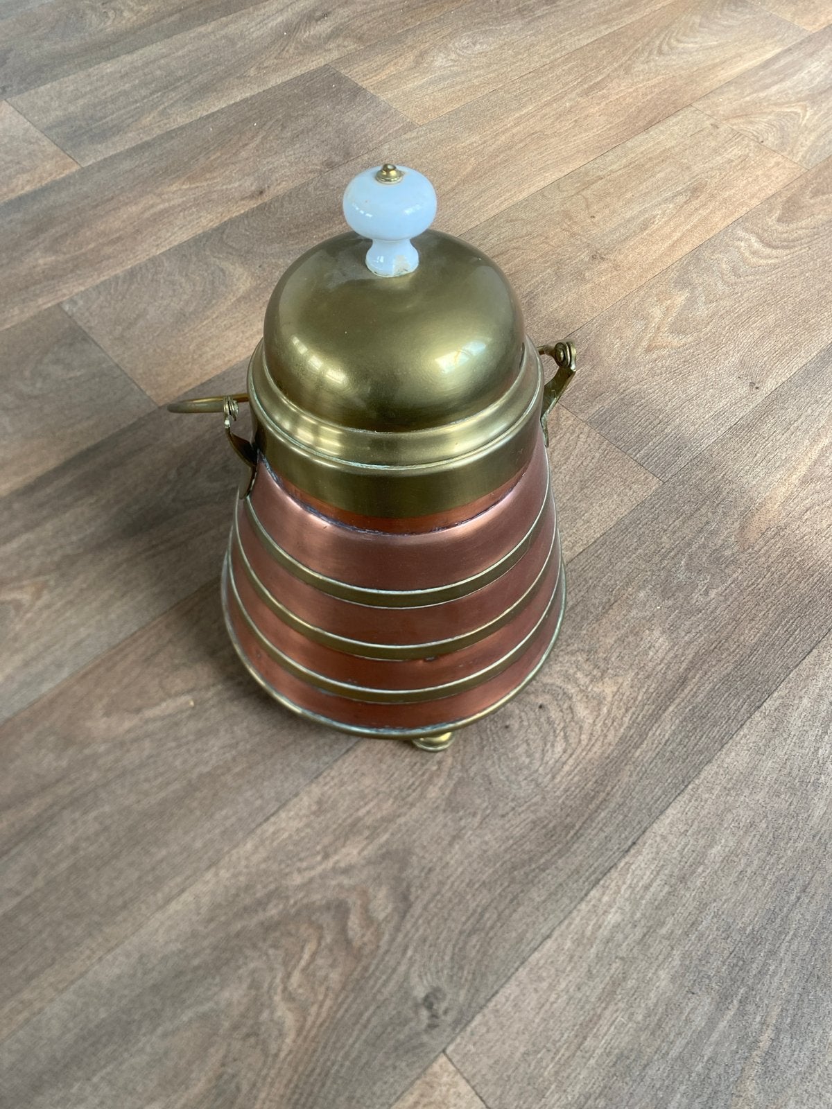 Antieke koperen doofpot met deksel, Ophalen, Koper