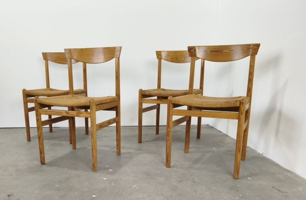 Mid Century  eetkamerstoelen, Gebruikt, Bruin, Onbekend, Ophalen of Verzenden