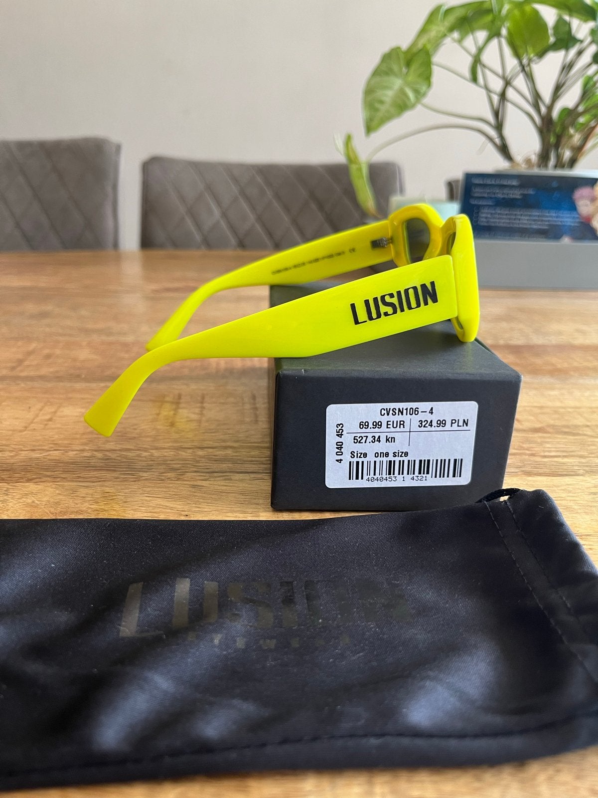 Lusion Zonnebril Neon Geel - Nieuw in Doos, Overige merken, Zonnebril, Geel, Nieuw