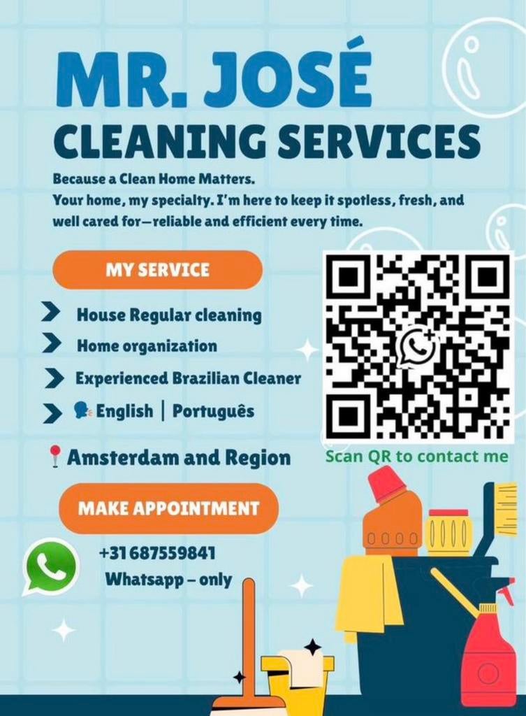 Regular cleaning in Amsterdam and region house/office, Ophalen of Verzenden, Zo goed als nieuw, Management