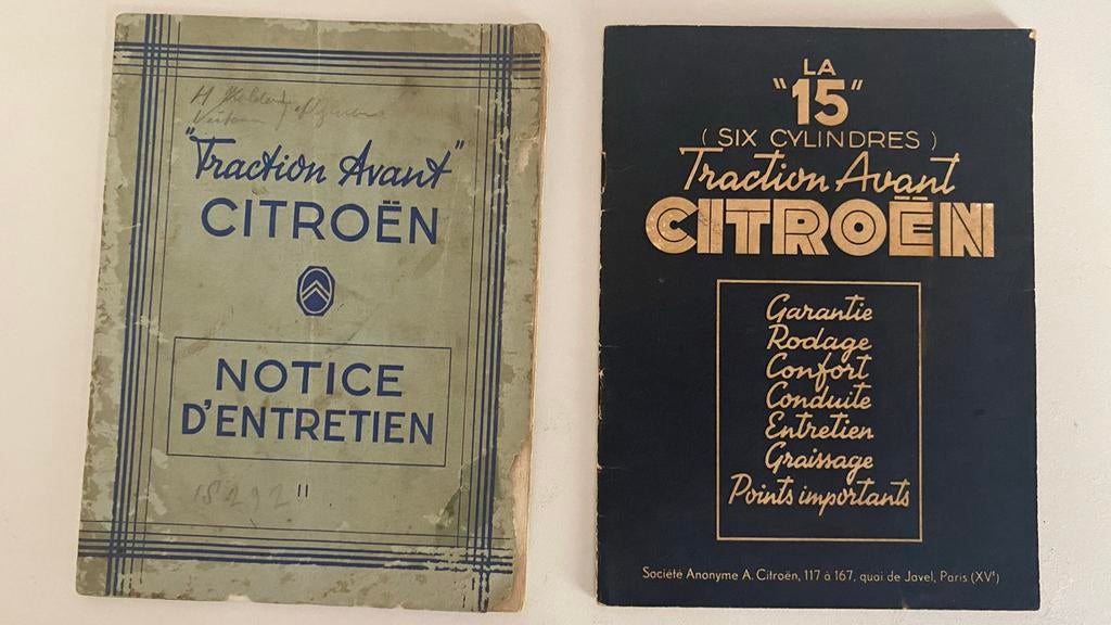 Instructieboekjes Citroën Traction Avant 11CV en 15CV, Ophalen of Verzenden