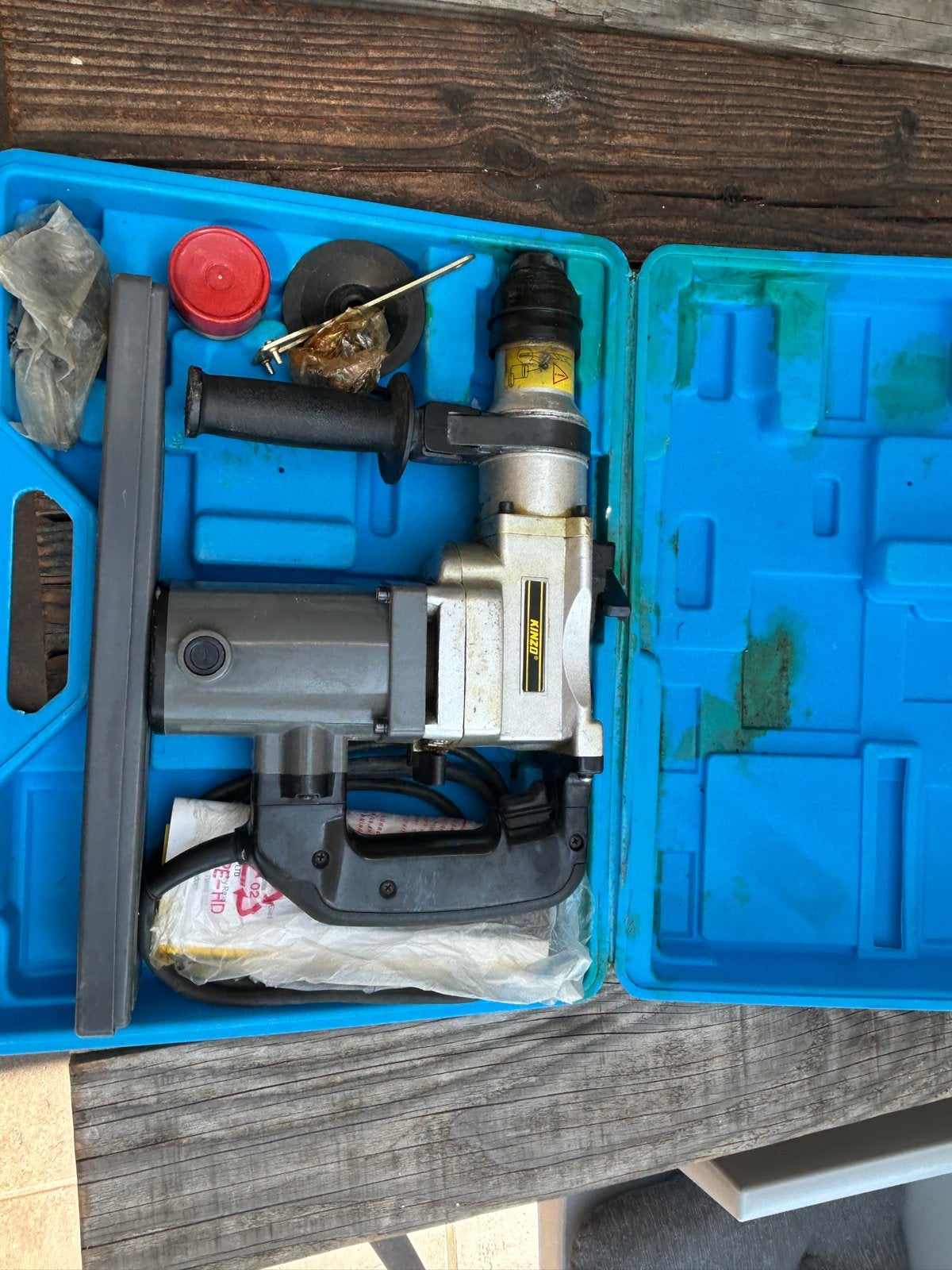 Kinzo Boorhamer 850W met accessoires en koffer, Ophalen, Boor- en/of Breekhamer, Klopboormechanisme, Gebruikt
