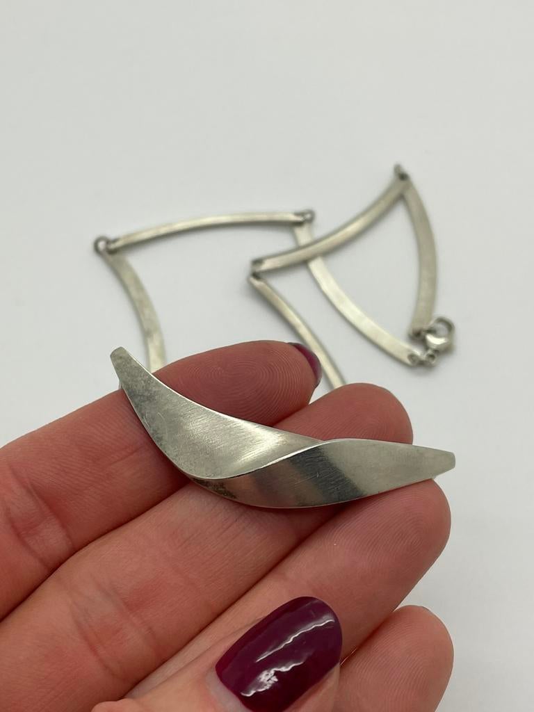 C797 Prachtige zilveren ketting Fins design, Ophalen of Verzenden, X, Zilver, Zilver