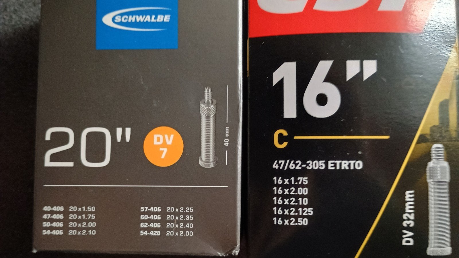 Schwalbe en CSD binnenbanden 16" en 20" (nieuw), Band, Schwalbe, CSD, Nieuw, Ophalen of Verzenden