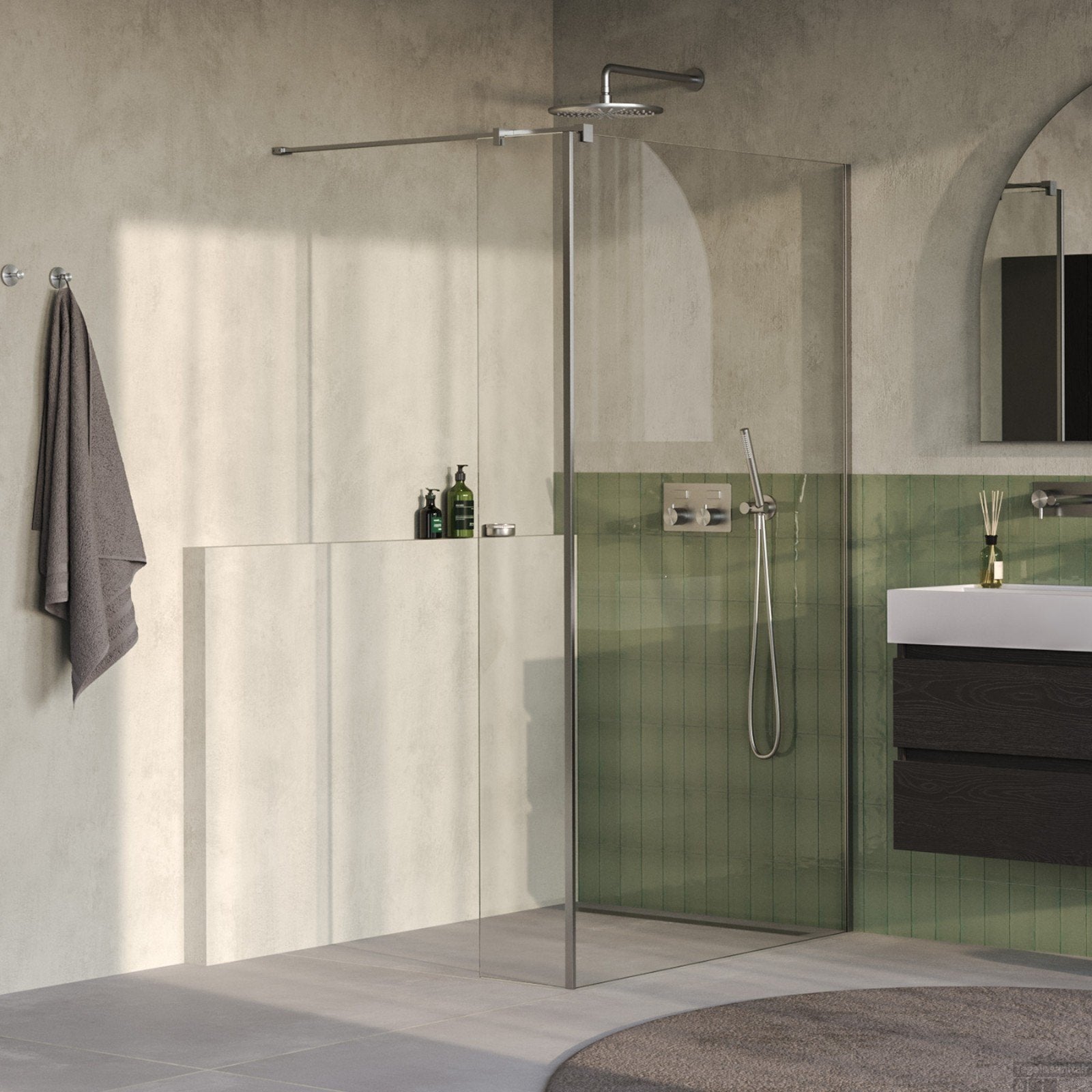 Brauer Oblivion Inloopdouche 120x200cm PVD rvs mat geborstel, Ophalen, Nieuw, Rvs, Douche