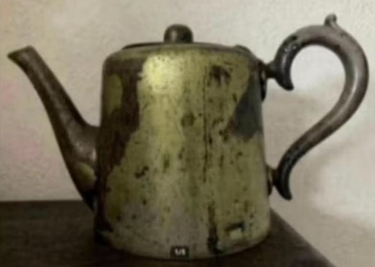 Antiek theekannetje, theepot, pot tin, Sheffield; 12 cm hoo, Ophalen of Verzenden