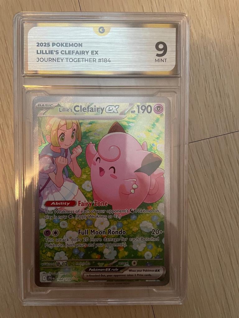 graded pokemon kaart - lillie's clefairy ex grade 9, Ophalen of Verzenden, Nieuw, Overige typen, Foil
