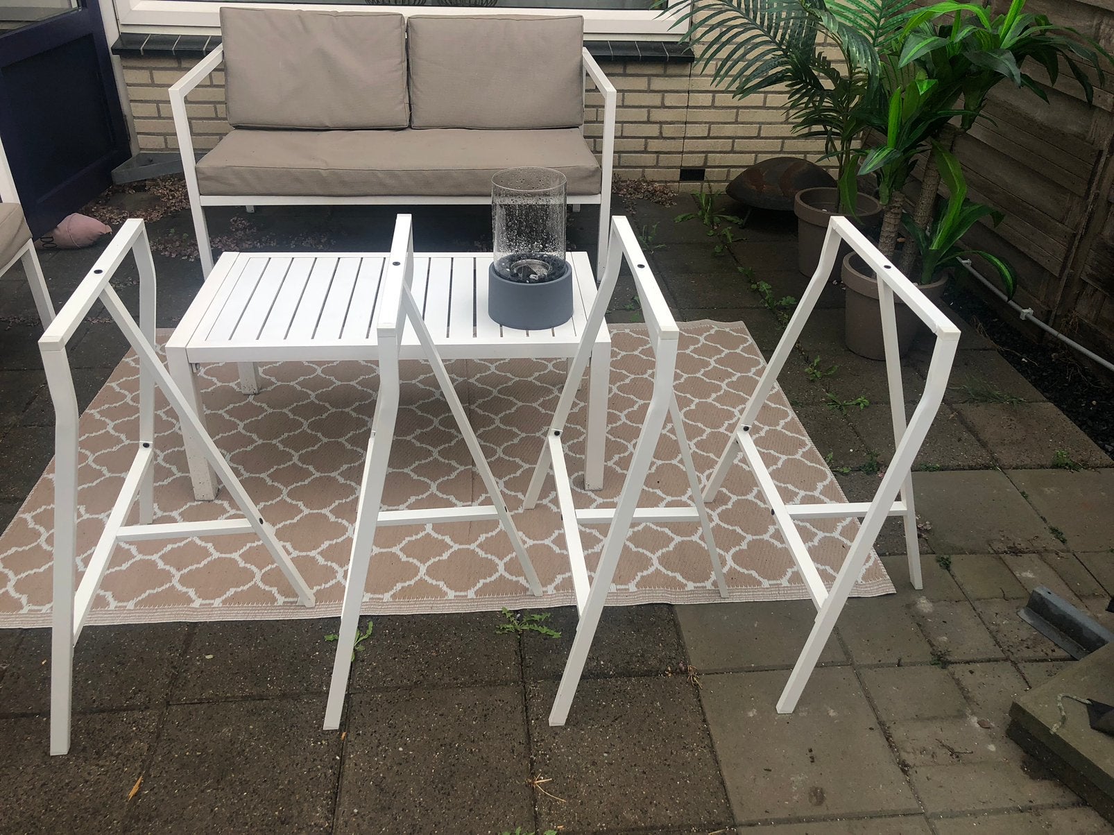 Ikea Lerberg schragen met blad, Ophalen, Gebruikt