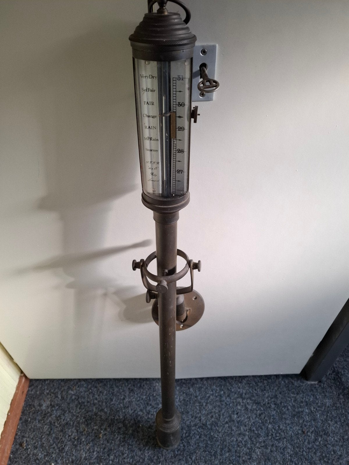 Antieke Barometer P.T.T.R. Roby Liverpool, Antiek en Kunst, Antiek | Gereedschap en Instrumenten, Ophalen of Verzenden