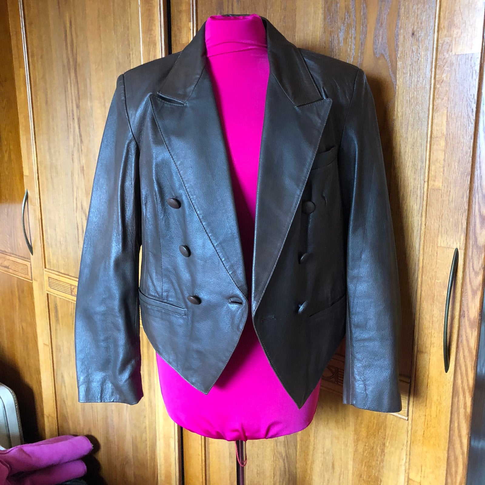 Vintage leren jasje., Ophalen of Verzenden, Zo goed als nieuw, Maat 38/40 (M), Bruin