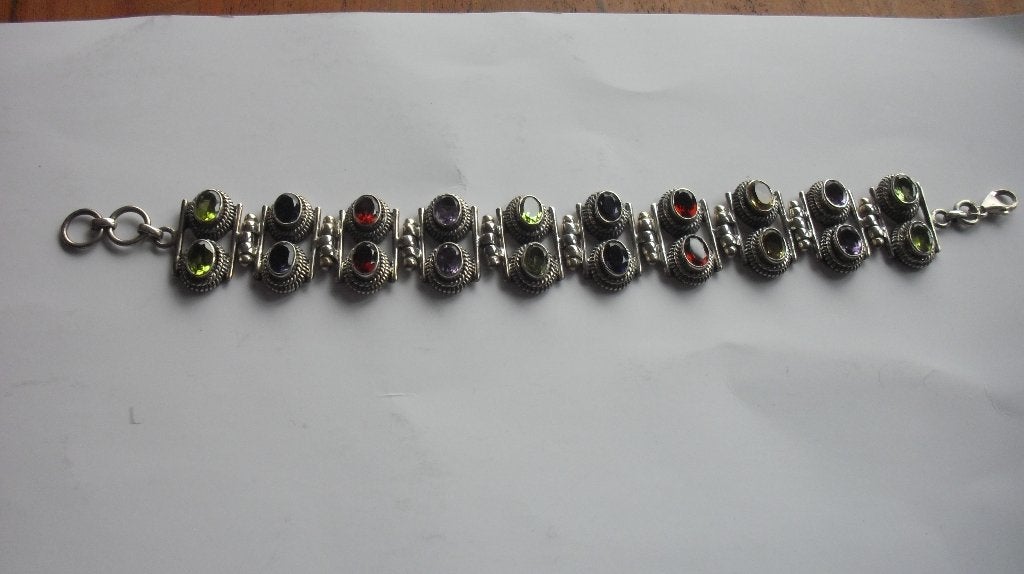 Verzilverde Armband met -Stras steentjes, Overige materialen, Verzenden, Zo goed als nieuw, Zilver