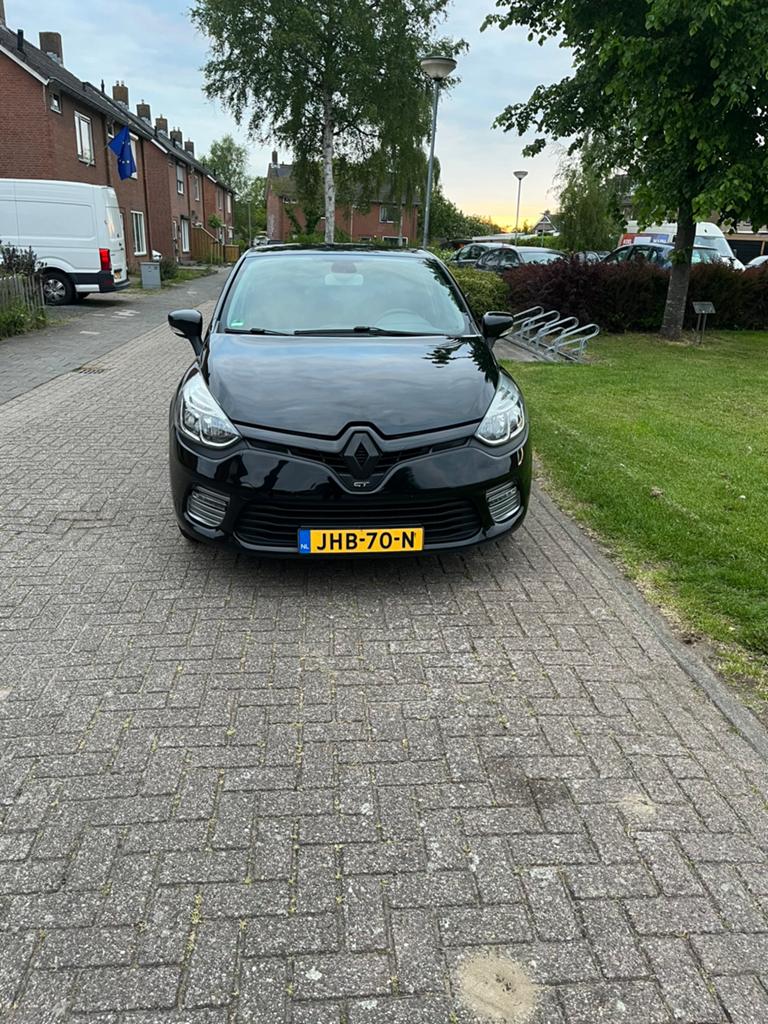 Renault Clio 1.2 TCE 88KW 5-DRS EDC 2014 Zwart, Auto's, Stof, Zwart, Parkeersensor, Zwart