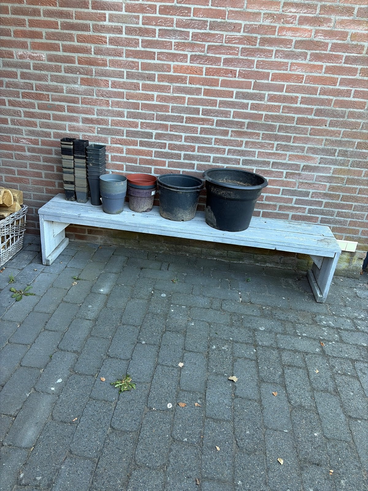 Houten tuinbank, opknapper steigerhout, Ophalen of Verzenden, Gebruikt, Hout