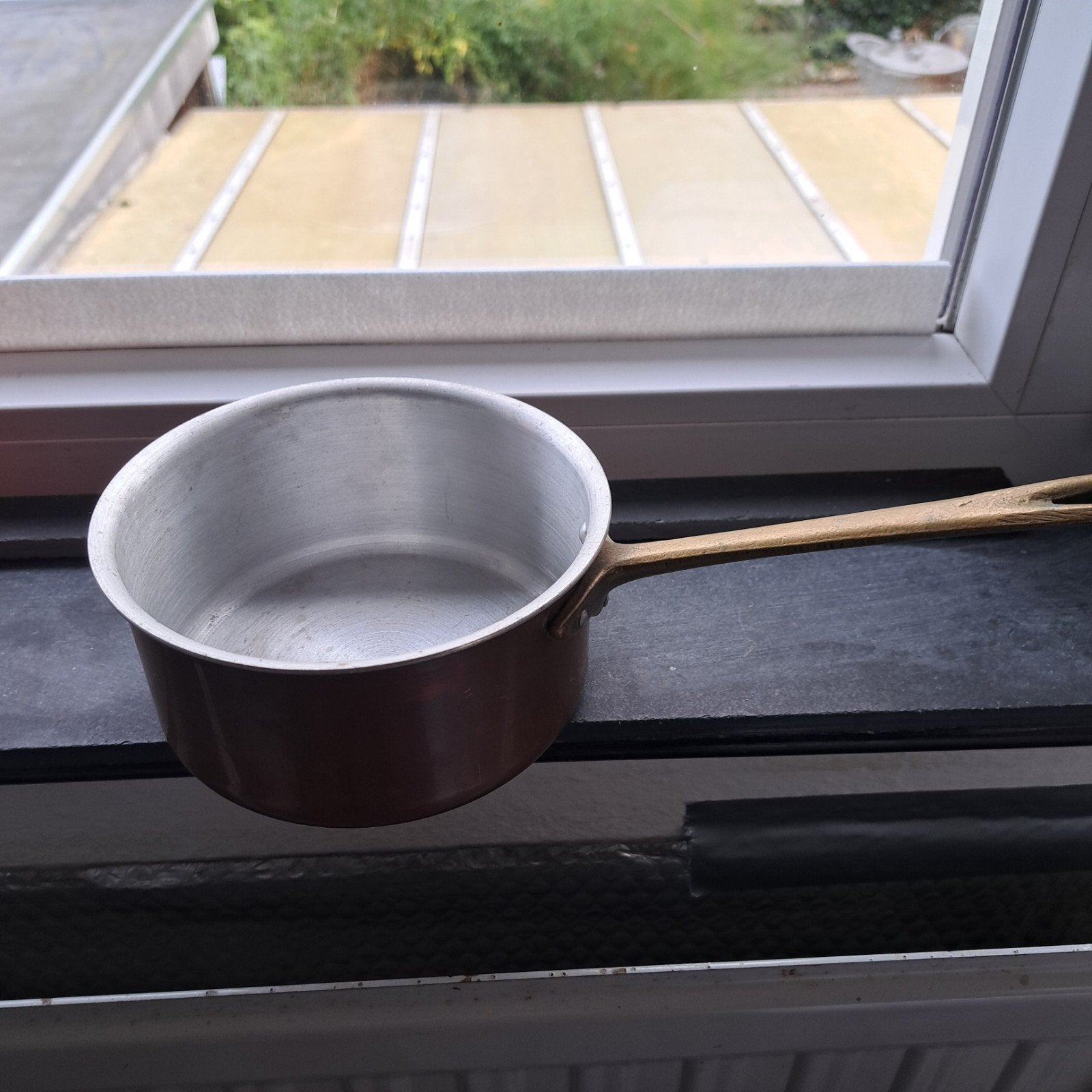 Koperen Kookpan met Messing Handvat - Vintage Stijl, Met handvatten, Ophalen of Verzenden, Kookpan, Koper