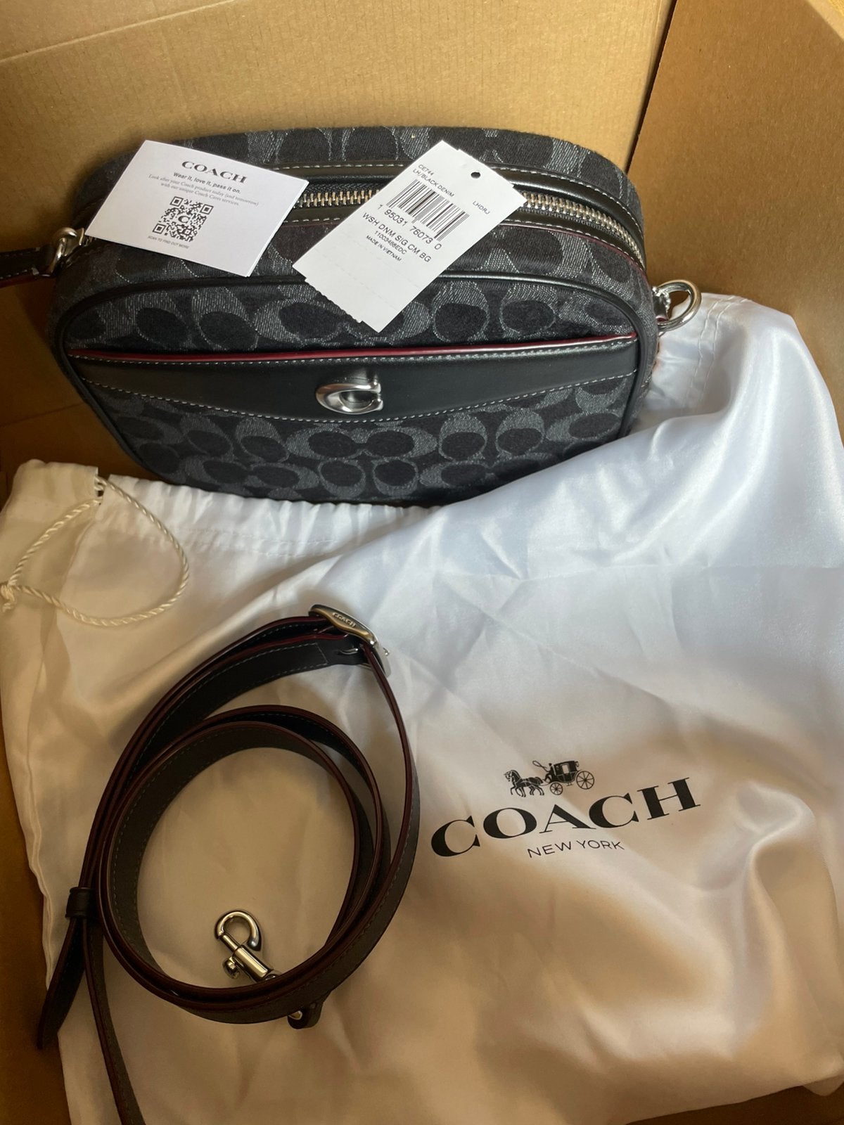 Coach signature camera bag - denim black, Sieraden, Tassen en Uiterlijk, Tassen | Damestassen, Ophalen of Verzenden, Nieuw, Zwart