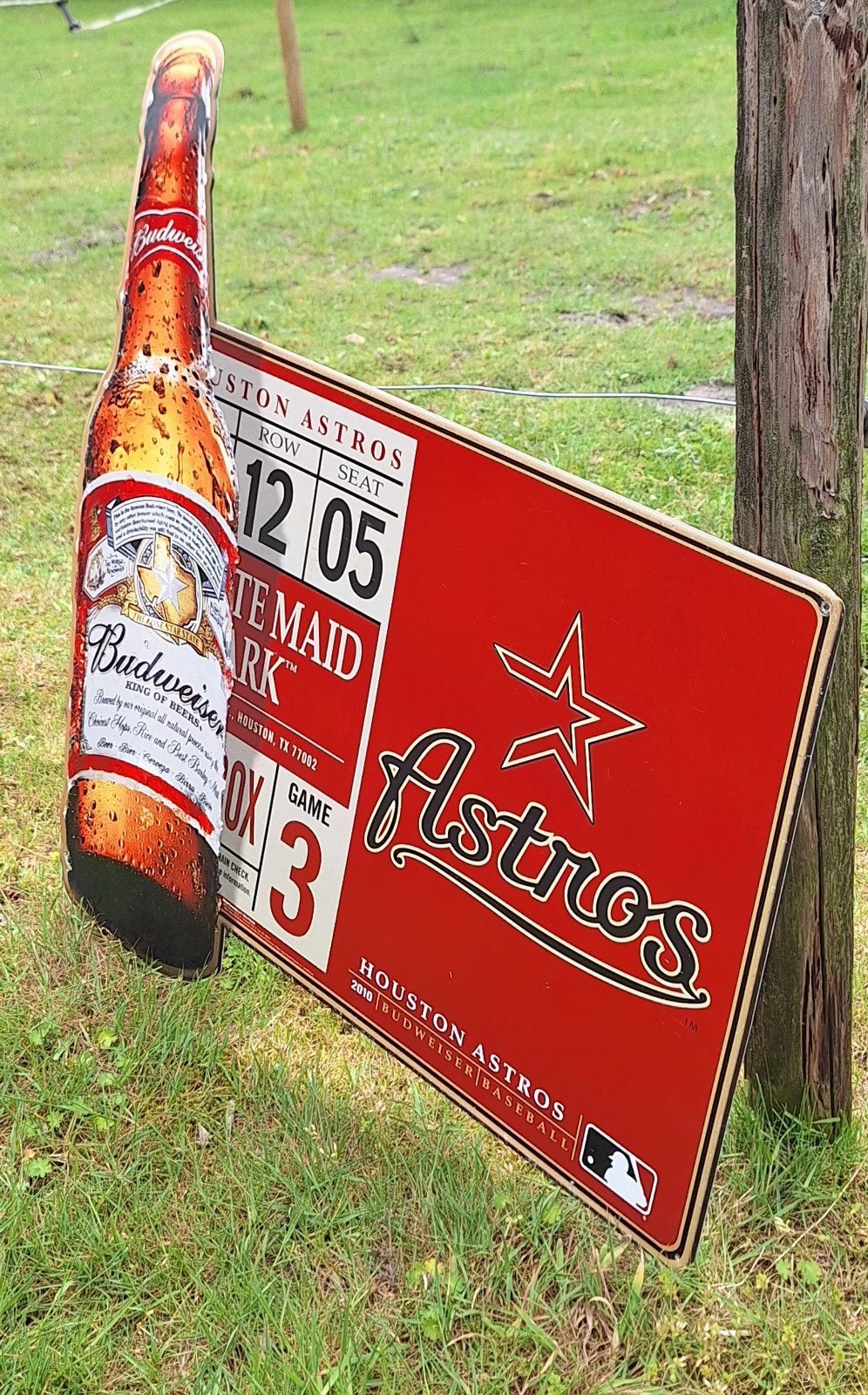 Budweiser Houston Astros reclamebord - Uniek Item., Ophalen, Reclamebord, Gebruikt, .