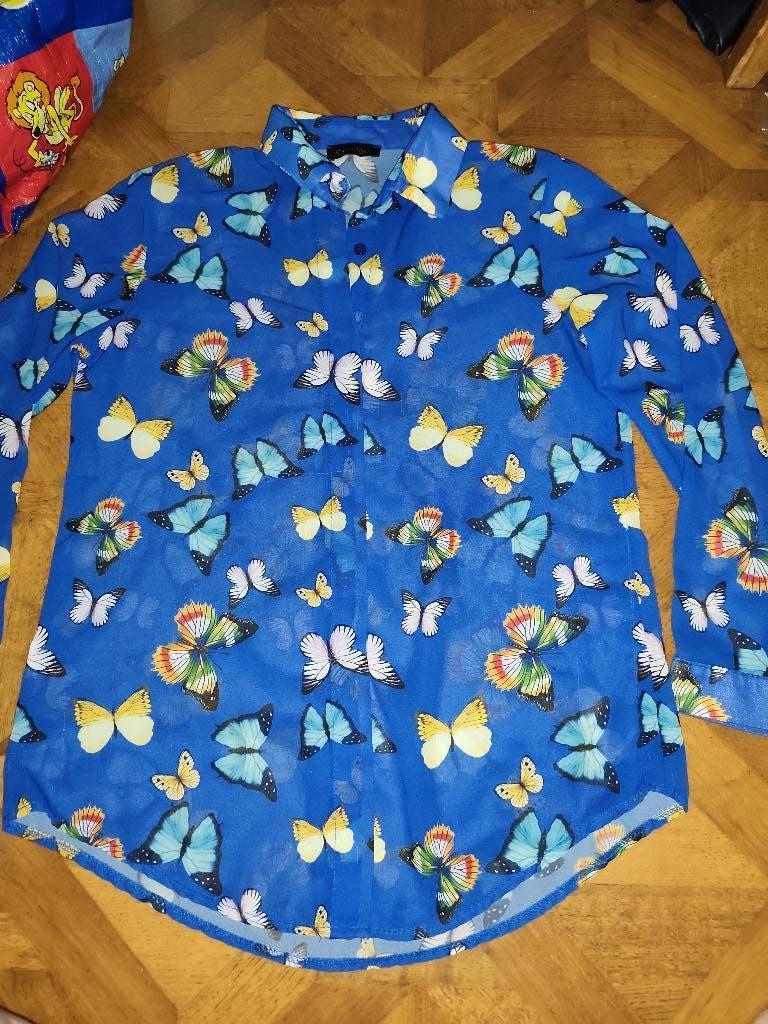 Perla Nera blouse vlinders maat 40, Blauw, Ophalen of Verzenden, Zo goed als nieuw, Maat 38/40 (M)