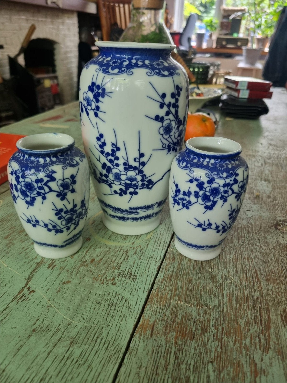vazen met bloemmotief, Antiek en Kunst, Ophalen
