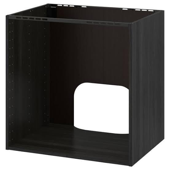 Ikea Metod onderkast , zwart hout nerf , (voor oven/spoel), Ophalen, Zwart, Nieuw, 50 tot 100 cm