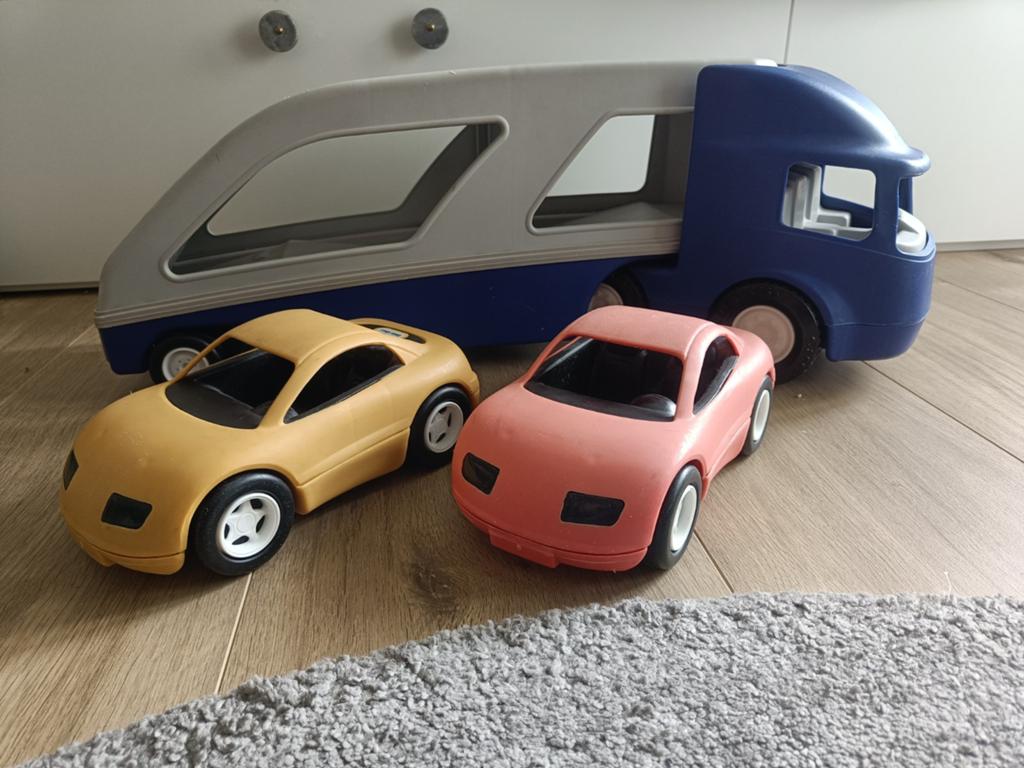 Little Tikes autotransporter met 2 auto's, Ophalen