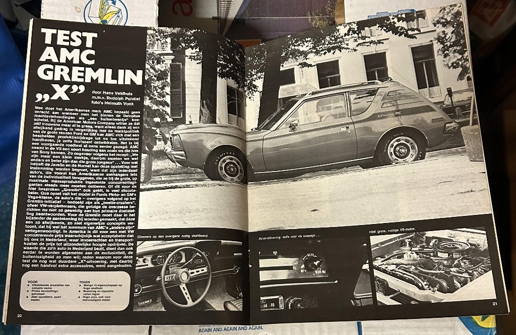 AMC Gremlin ( American Motors ) test in Autovisie 1972, Gelezen, Ophalen of Verzenden, Overige merken, Autovisie