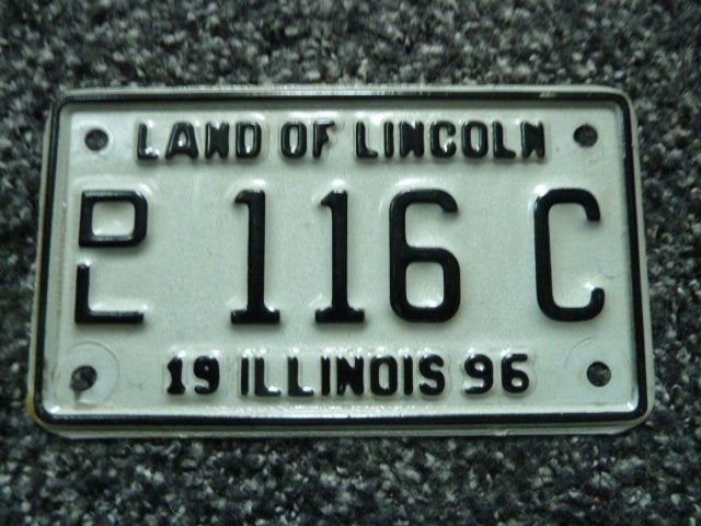 Motor licenseplate / motor kentekenplaat Illinois 1996 USA, Verzenden, Gebruikt, Auto's
