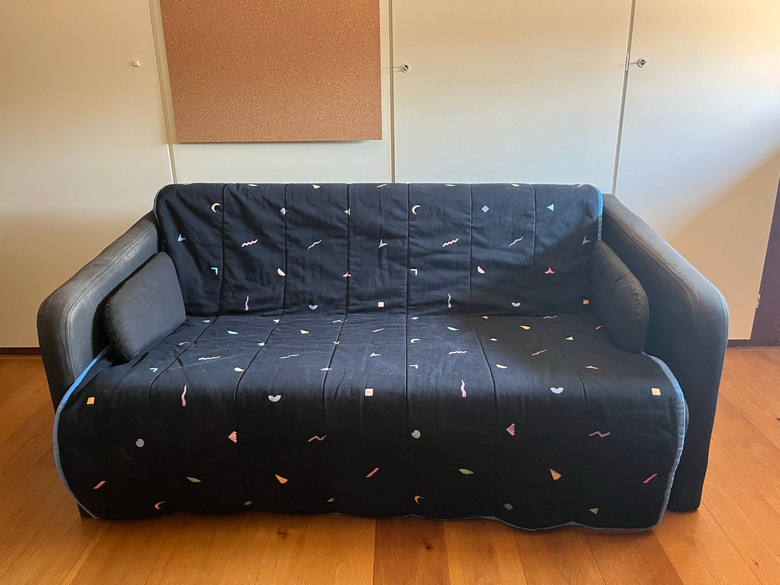 Nette Zwarte slaapbank - Compact en comfortabel, Ophalen, Gebruikt, Zwart, Tweepersoons