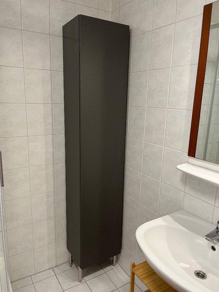 Antraciet badkamer kast, Huis en Inrichting, Badkamer | Badkamermeubels, Ophalen, (Half)hoge kast, Minder dan 50 cm, Gebruikt
