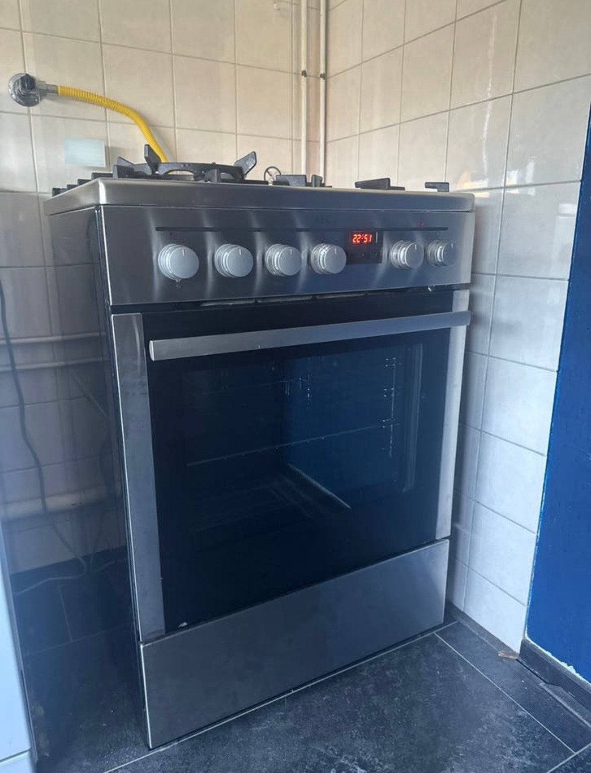 AEG Vrijstaand Gasfornuis met Oven - Zo goed als nieuw, Witgoed en Apparatuur, Fornuizen, Ophalen, 60 cm of meer, 4 kookzones