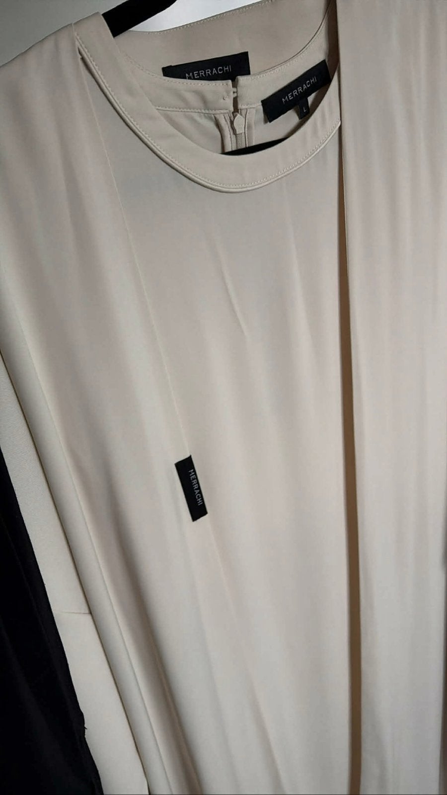 Merrachi woven abaya set beige, Beige, Maat 42/44 (L), Ophalen of Verzenden, Gedragen