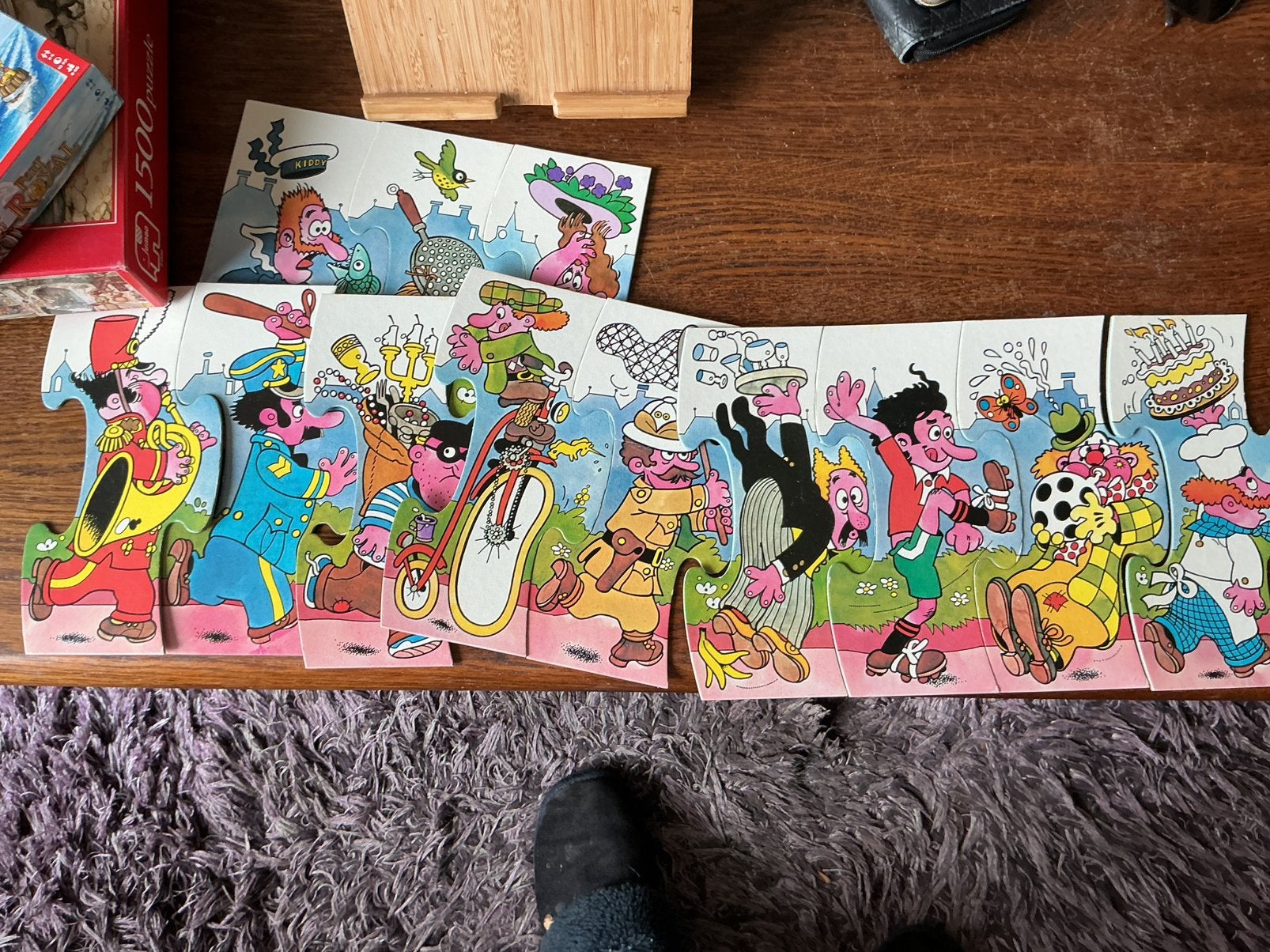 Vintage Legpuzzel met Grappige Figuren - Jaren '70, Ophalen of Verzenden, Meer dan 50 stukjes, Gebruikt, 4 tot 6 jaar