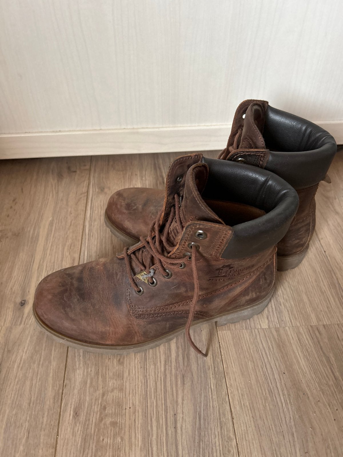 Bruine leren boots van Jack & Jones, maat 44, Ophalen of Verzenden, Gedragen, Bruin, Boots
