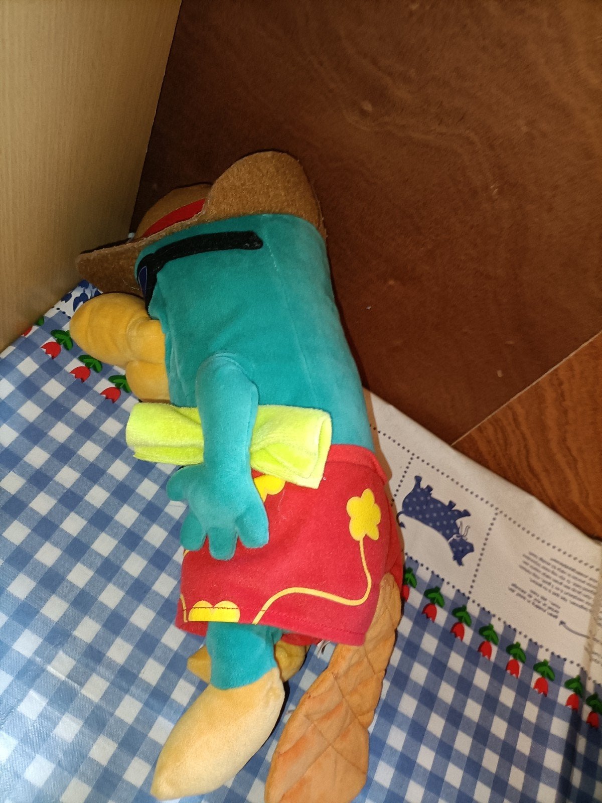 Perry het Vogelbekdier knuffel met zwembroek en zonnebril, Kinderen en Baby's, Ophalen of Verzenden, Zo goed als nieuw