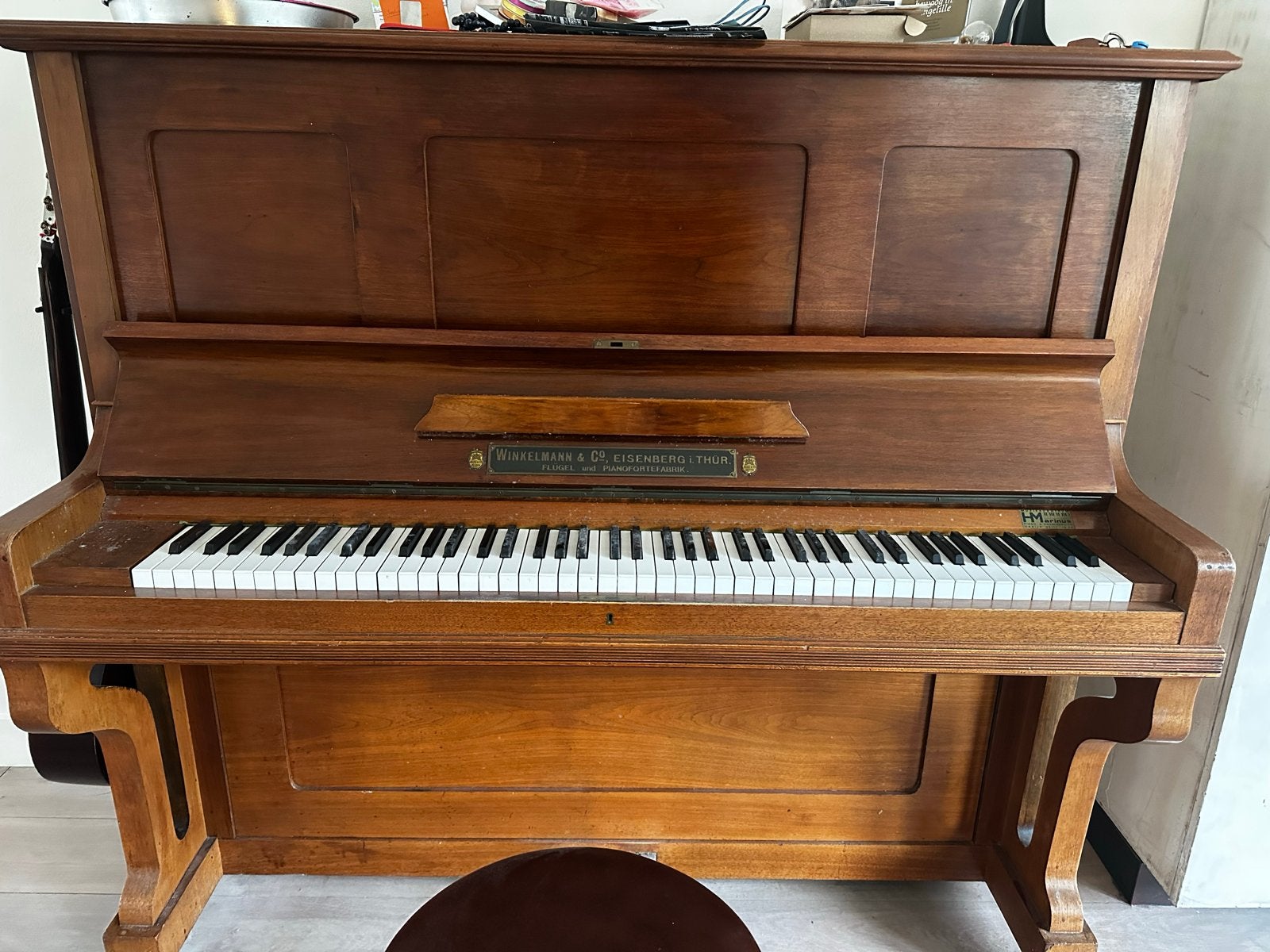 Winkelmann & Co piano - Volledig gereviseerd, Ophalen, Gebruikt, Bruin, Piano