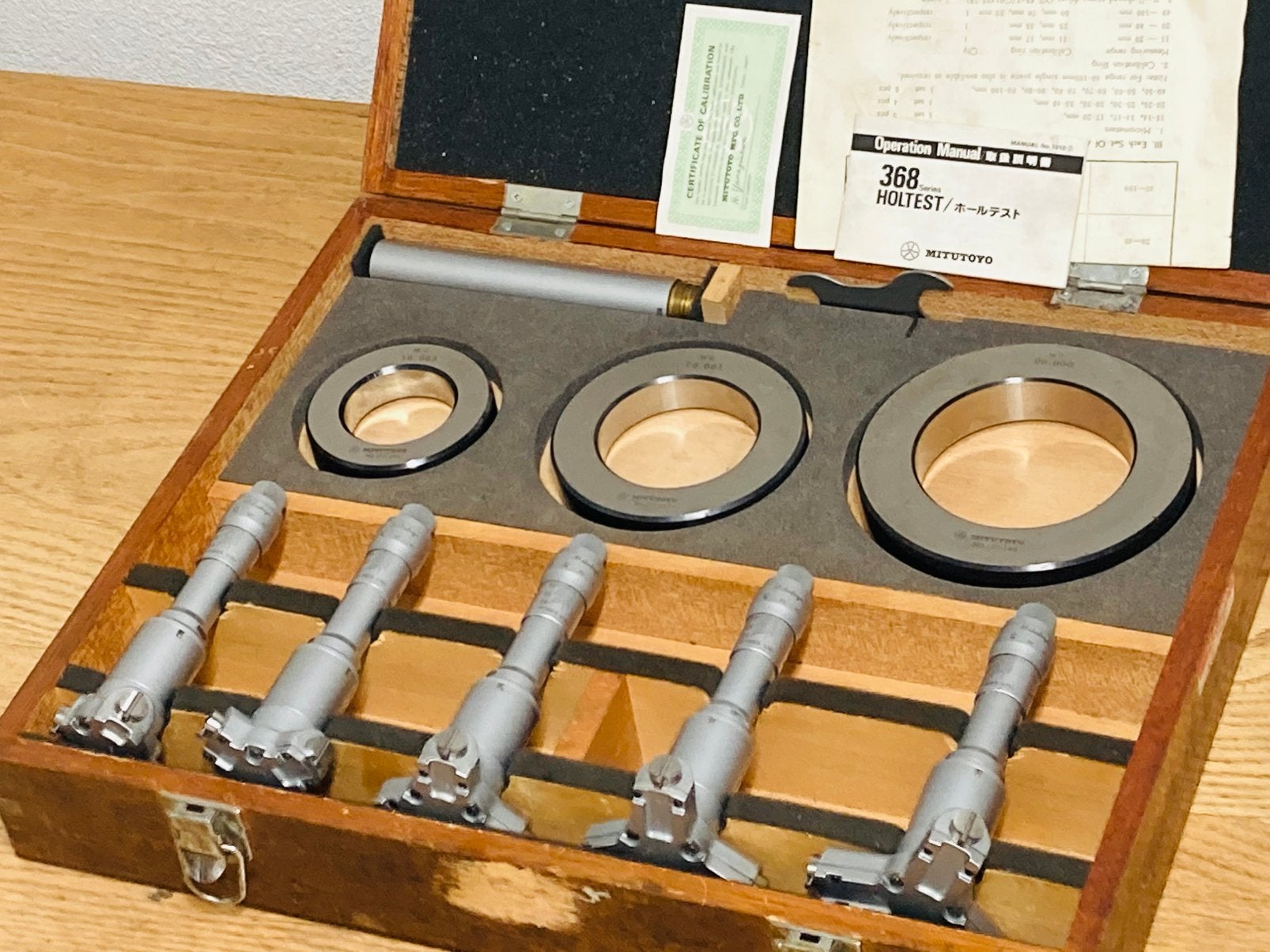 Mitutoyo Holtest driepuntsbinnenmicrometers 50-100 mm, Ophalen of Verzenden, Zo goed als nieuw, Afstand