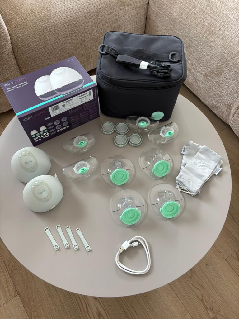 Elvie Pump dubbel – draadloze borstkolf compleet met extra’s, Ophalen, Zo goed als nieuw, Borstkolf