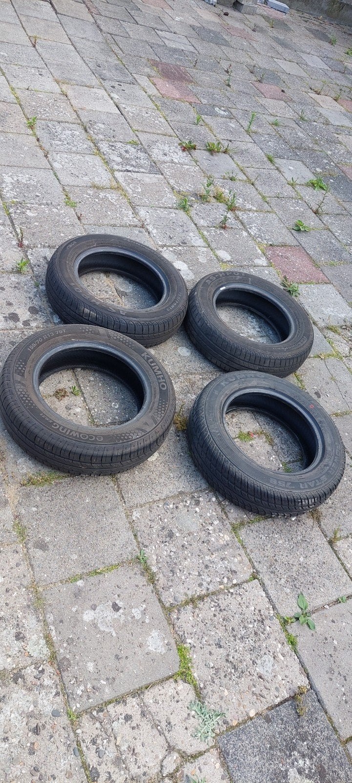 Set van 4 gebruikte 155/70R13 zomerbanden, Auto-onderdelen, Banden en Velgen, Ophalen, Gebruikt, 155 mm, 13 inch