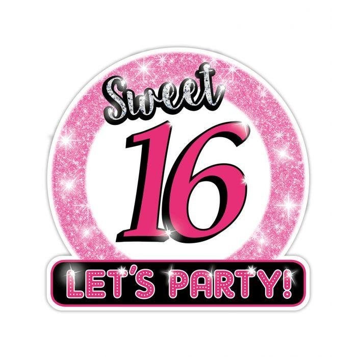 Huldeschild sweet 16, Info@all4funbaarlo.nl, A, Verjaardag, Nieuw