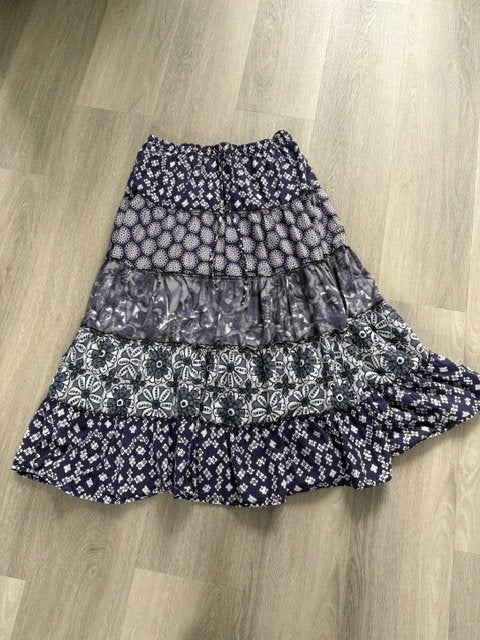 Blauw/Paarse dames stroken rok, Kleding | Dames, Blauw, Maat 42/44 (L), BC, Ophalen of Verzenden