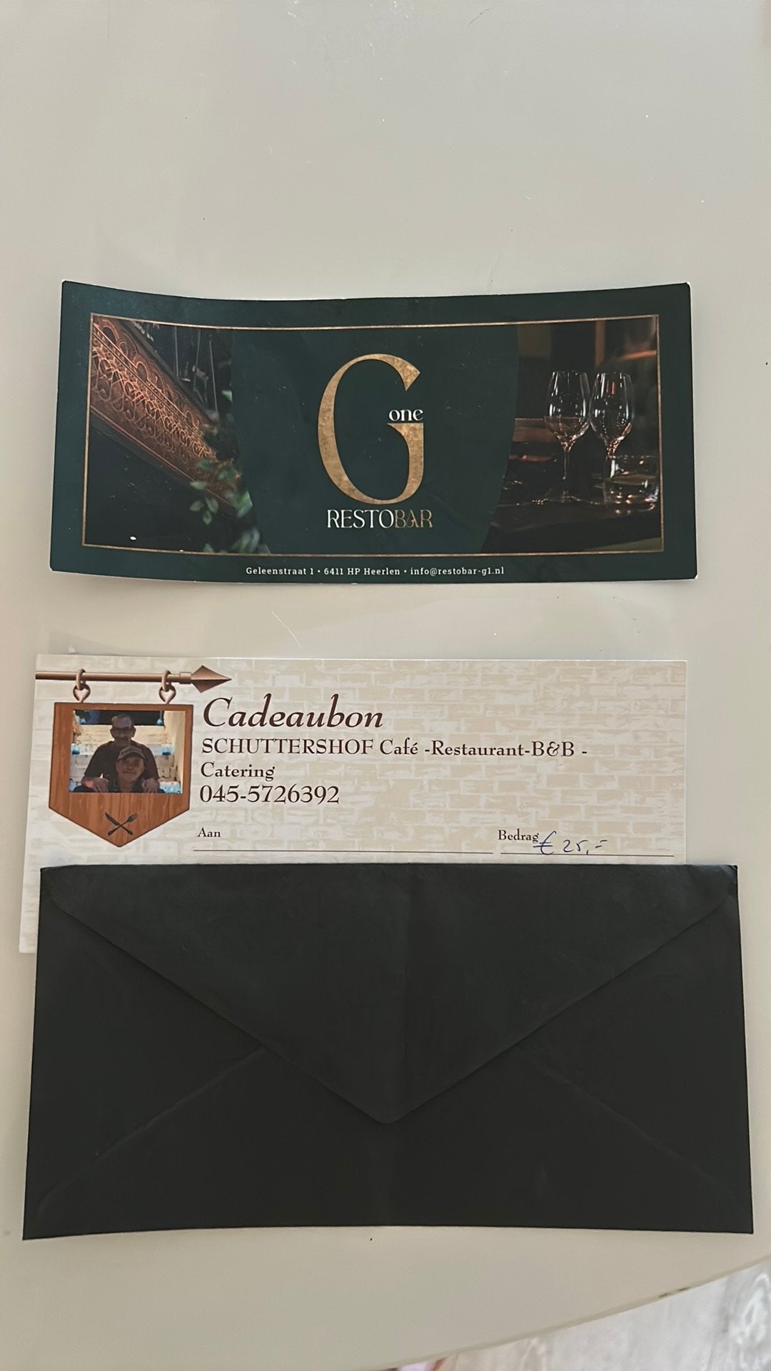 Cadeaubon, Eén persoon, Cadeaubon