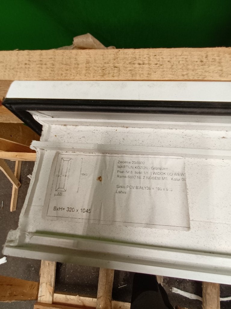 Kunststof Vast kozijn  b32 x h104,5 cm Wit  -1653-, Niet ingevuld, Kunststof, Minder dan 75 cm, Raamkozijn