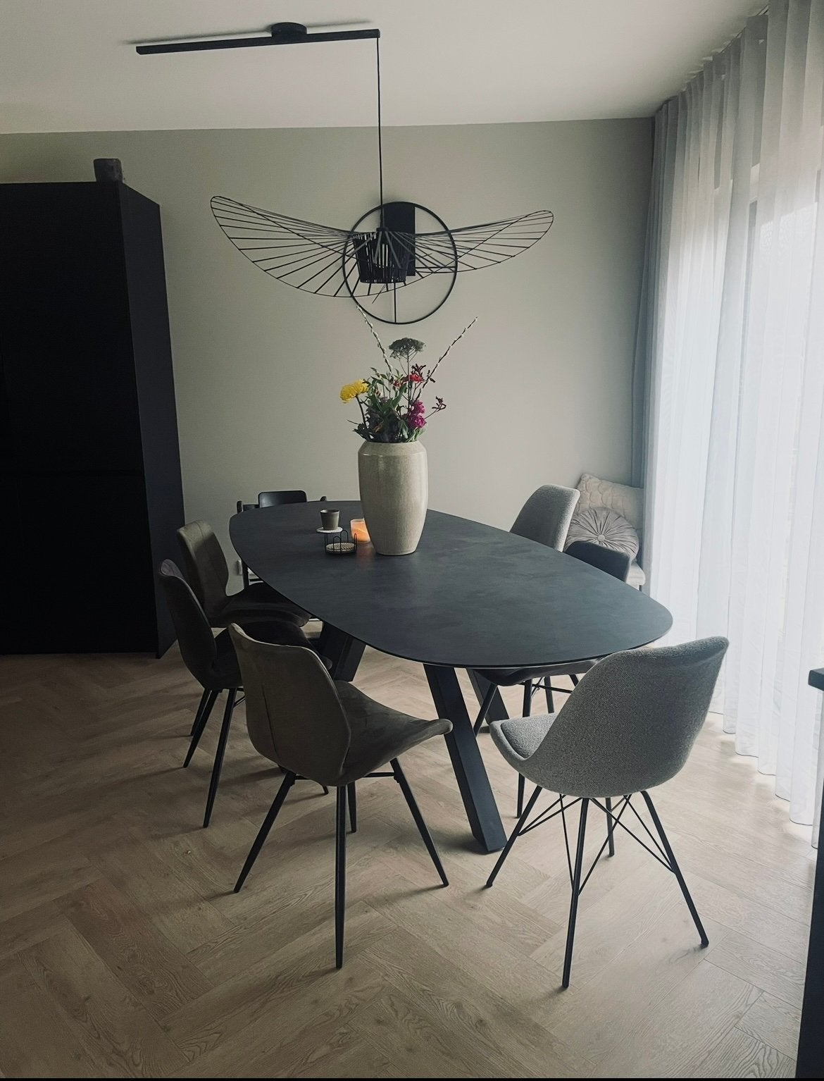 Eetkamerstoelen, Ophalen, Zo goed als nieuw, Grijs, Vijf, Zes of meer stoelen