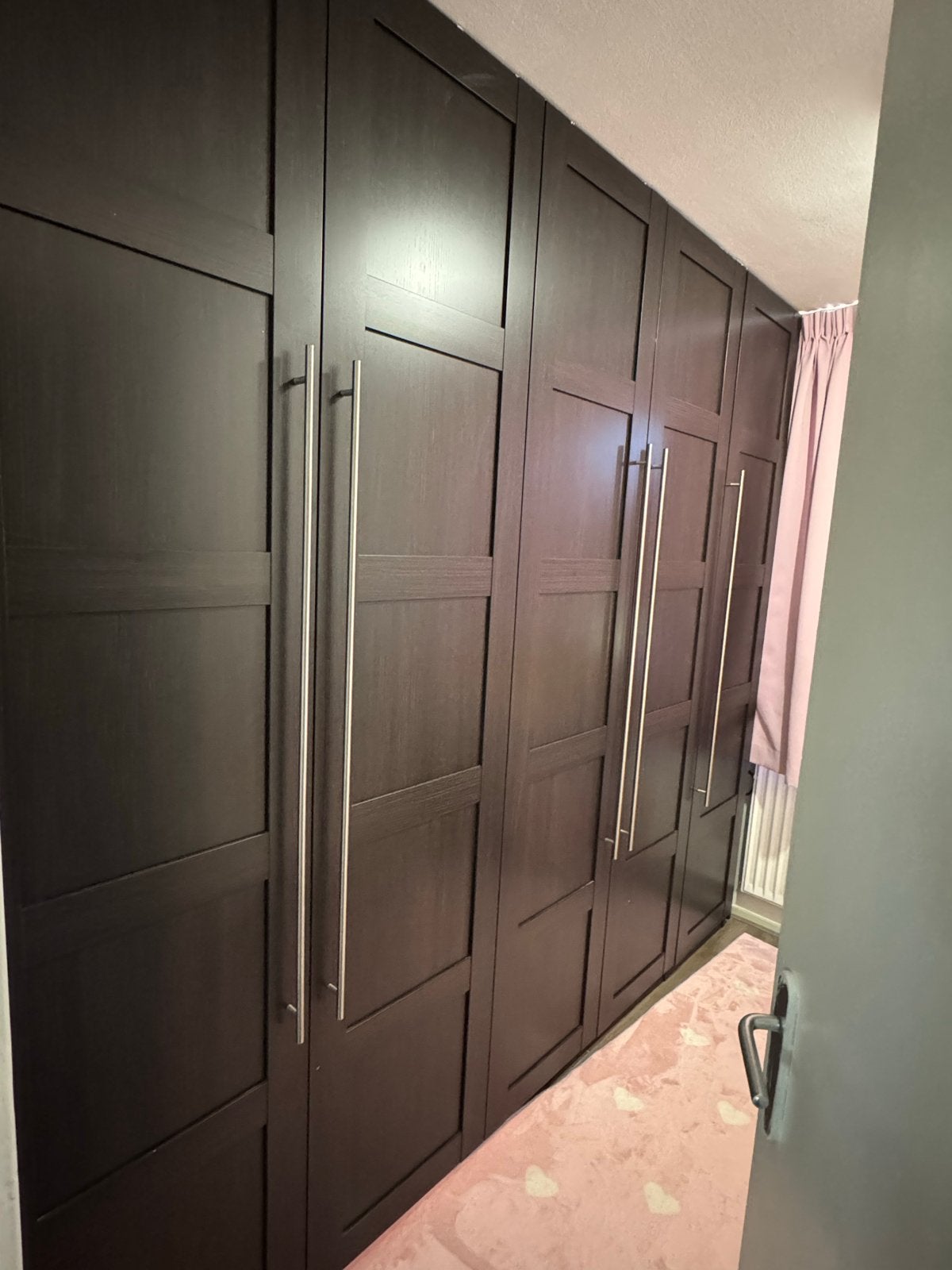 Ikea Pax Kast Zwartbruin met deuren en lades, Gebruikt, 200 cm of meer, 150 tot 200 cm, Ophalen of Verzenden