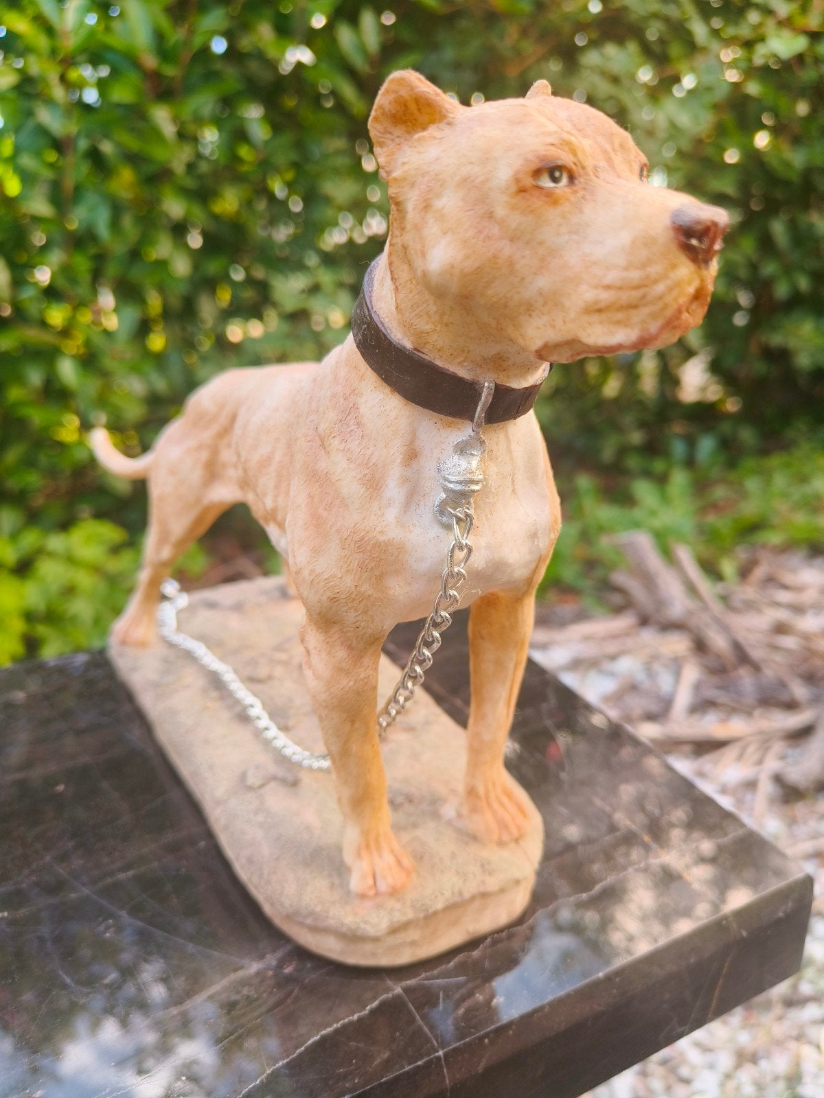 Gedetailleerd Pitbull / Stafford Beeld – Heavy Polystone, Ophalen of Verzenden, Handgemaakt, 20 - 50 cm, Flora