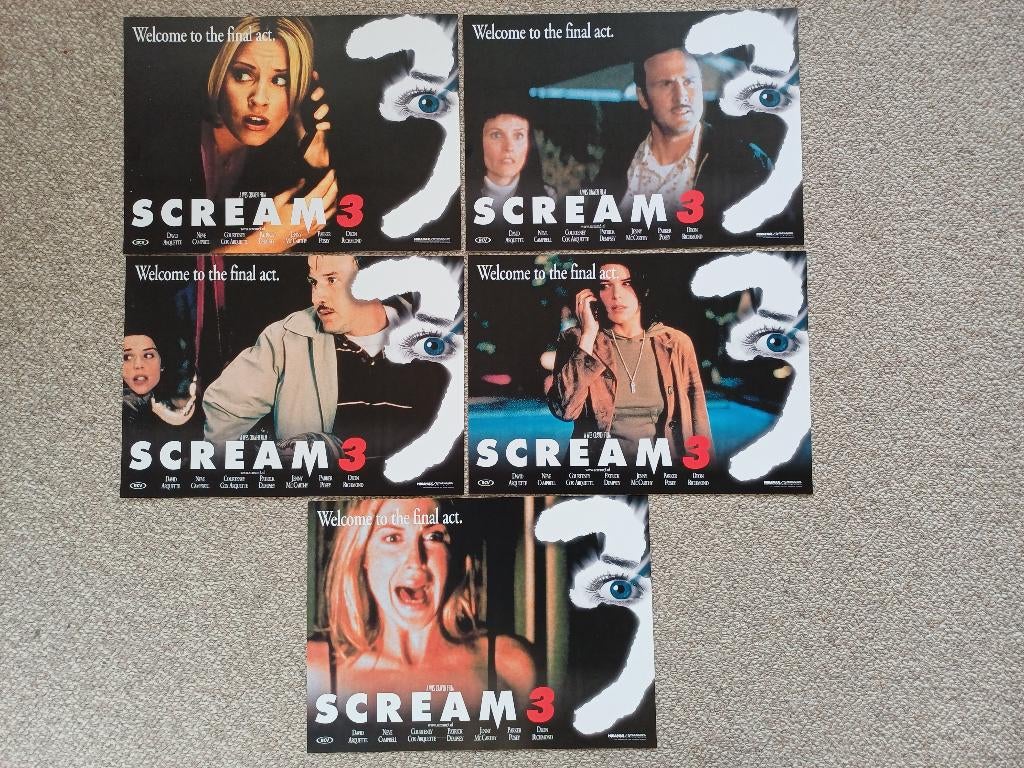 SCREAM  3 NED.      lobbycard set., Verzenden, Nieuw, Film, Foto of Kaart