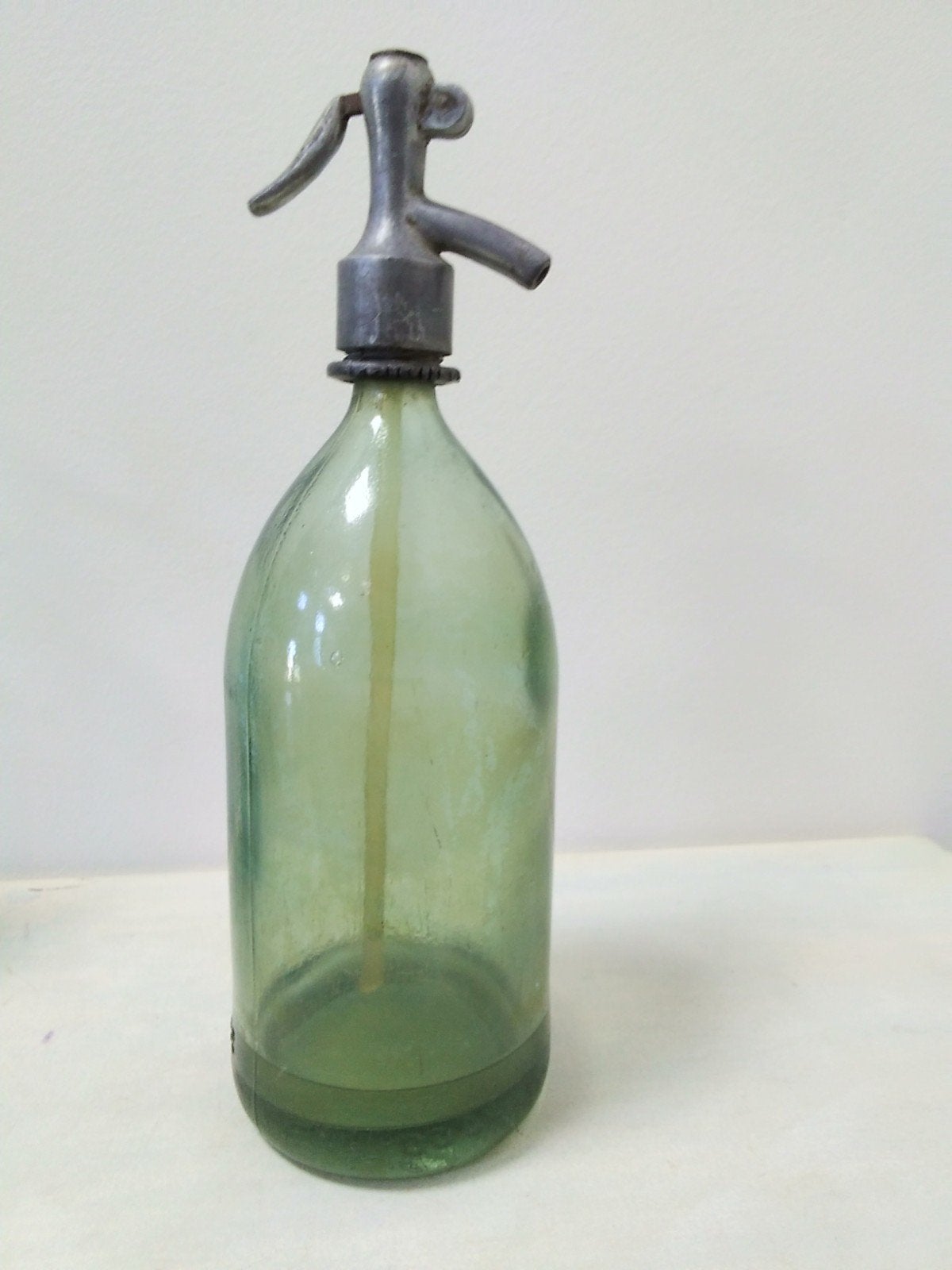 Vintage Spuitfles - Groen Glas, Ophalen of Verzenden