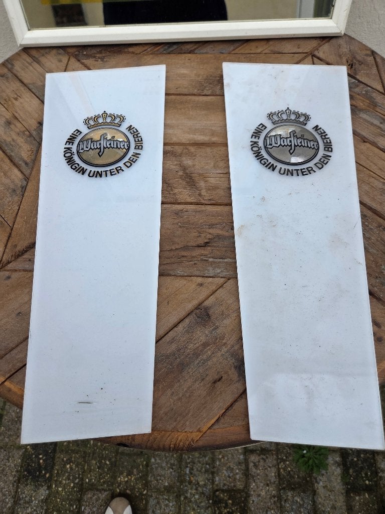 2x Warsteiner zijpanelen voor lamp, Ophalen of Verzenden, Gebruikt, Reclamebord, Plaat of Schild, Overige merken